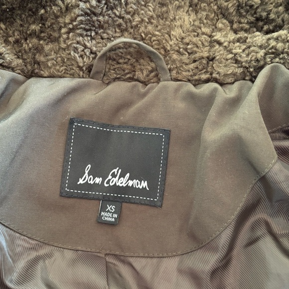 Sam Edelman Army Green Long Women's  Faux Fur Hooded Down Puffer Jacket Size XS - Picture 4 of 15